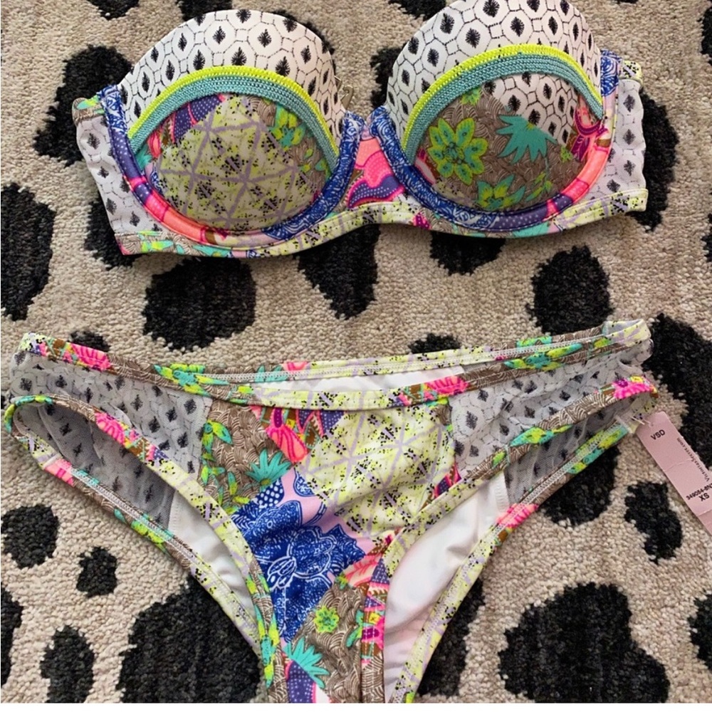 Bali Patchwork Push Up Bikini Set (32C, XS)